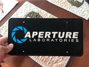 aperture labs license plate aperature labratories portal 2 3d print model - Mito3D