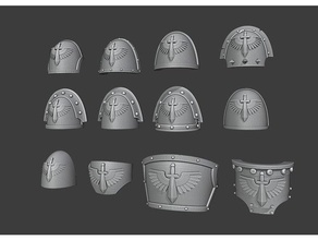 1st legion shoulder pads dark angels pad space marine warhammer 40k 3d print model - Mito3D