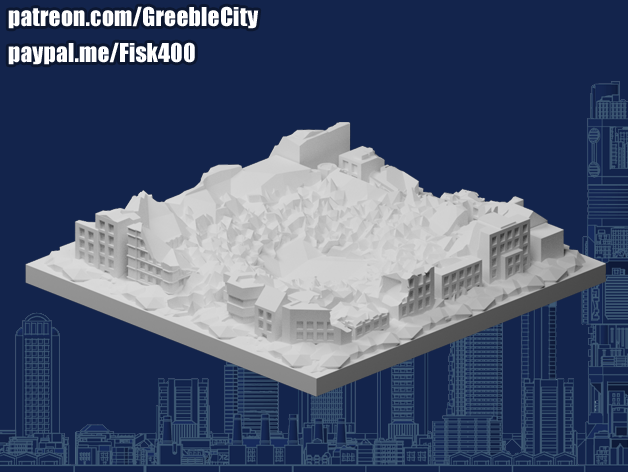 greeblecity ruines cratère greeblecityruines 3D print model - Mito3D