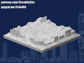 Greeblecity restos cráter greeblecityruins 3d print model - Mito3D