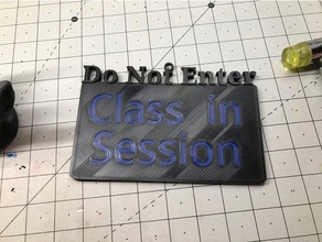 class session door sign - optional color 3d print model - Mito3D