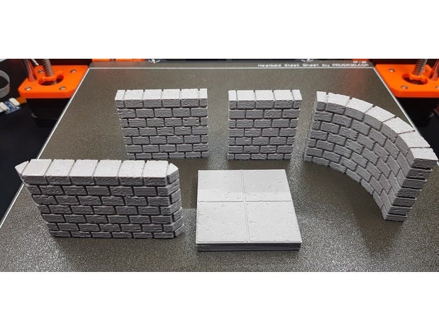 wall 2x2 cut-stone curved openforge 3D print model - Mito3D