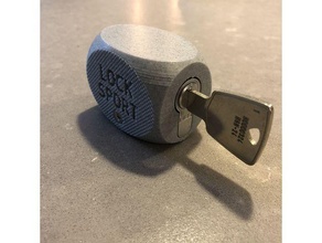 holder euro cylinder block eurocylinder lock lockpick lockpicking locksport locksports pick sport 3d print model - Mito3D
