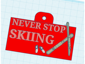 ski 3d inspirant plaque 3d print model - Mito3D