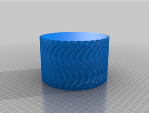 cubic sin wave vase planter pot spiral 3d print model - Mito3D