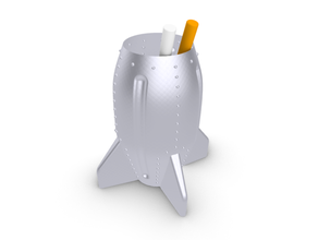 bombear lápis suporte Panela foguete nave espacial vaso 3d print model - Mito3D