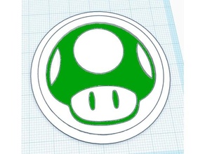 1up modulare logo inserire Mario fungo super 3d print model - Mito3D
