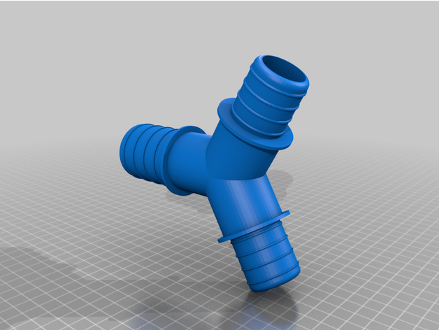 38mm 15in 2x 32mm 125in hose y-splitter connector pond 3D print model - Mito3D