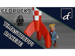 tintina foguete tim und Struppi quadrinho Herge lua ultimaker 3d print model - Mito3D
