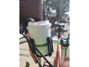 guidão montado café copo suporte orientação prato bebida bicicleta monte acessório 3d print model - Mito3D