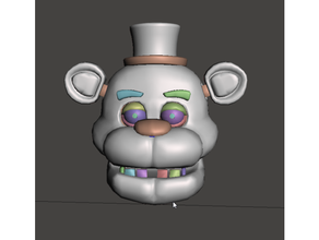 Freddy fazbear tête articulé yeux mâchoire 3d print model - Mito3D
