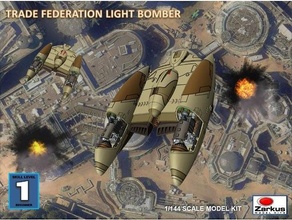 trade federation light bomber starwars star wars zarkus model kits 3d print model - Mito3D