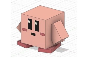 Minecraft Kirby nintendo super fracasser bros 3d print model - Mito3D