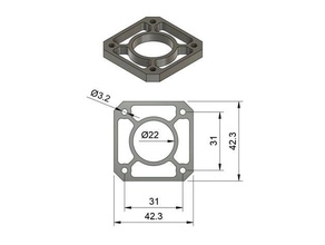 nema 17 habitação adaptador prato nema17 3d print model - Mito3D