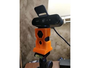 logitech brio webcam tripod adapter - threaded base mount holder 3d print model - Mito3D