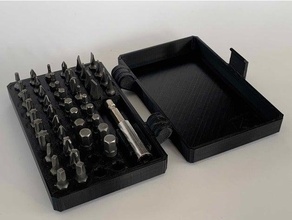 scatola piccolo Cacciavite bit Stampa posto cerniera cassetta degli attrezzi 3d print model - Mito3D