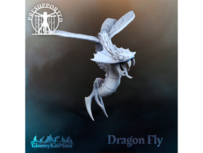 dragon fly dnd dragonfly flying heroes miniature pathfinder serpent snake tabletop 3d print model - Mito3D