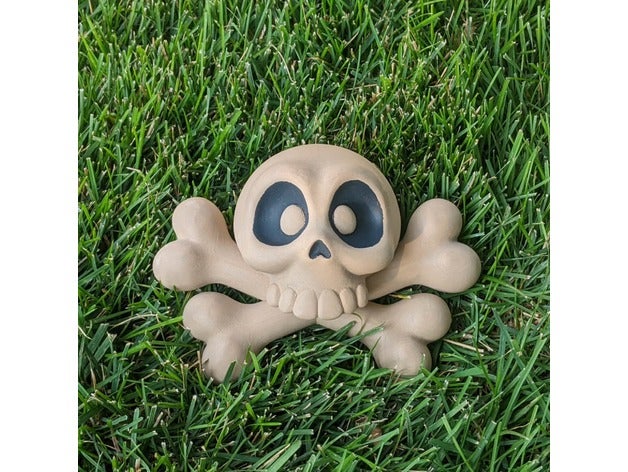 crossbones cartoon cartoons cross bones cute skull family halloween decoration prop skulls spooky 3D print model - Mito3D