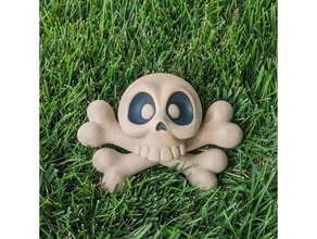 ossa incrociate cartone animato cartoni animati attraversare ossatura carina cranio famiglia Halloween decorazione puntello teschi spaventoso 3d print model - Mito3D