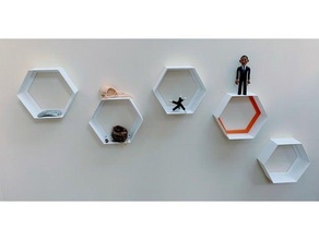 hexagone étagère minimal conception hexagonal rayon miel mur monter 3d print model - Mito3D