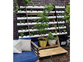 backyard hydroponics food modular pipe planter planters pot plants pots pvc 3d print model - Mito3D