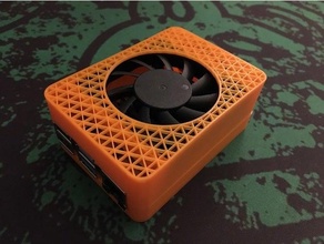 pi 4 snapfit 60mm fan case cooling glueless quickfit raspberry 4b screwless 3d print model - Mito3D