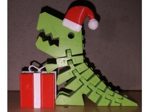 flexi rex grampo feriado chapéu caixa Natal presente natal 3d print model - Mito3D
