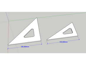 triangle ruler 3d print model - Mito3D