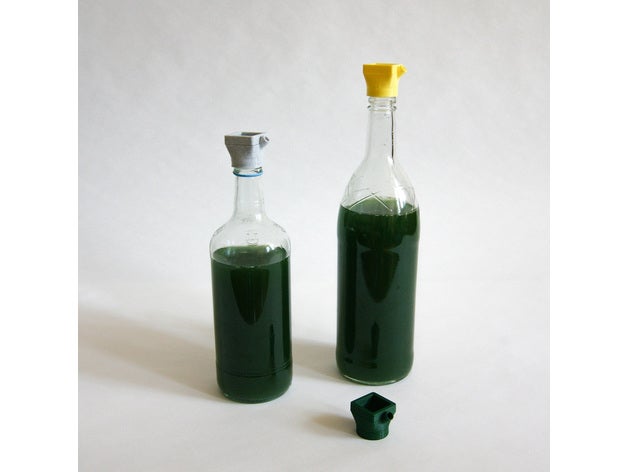 spirulina coltivazione coperchio filettato alghe acquario bottiglia azienda agricola cibo in crescita crescere interno agricoltura microalghe pianta impianti sostenibile urbano vaso nave 3D print model - Mito3D