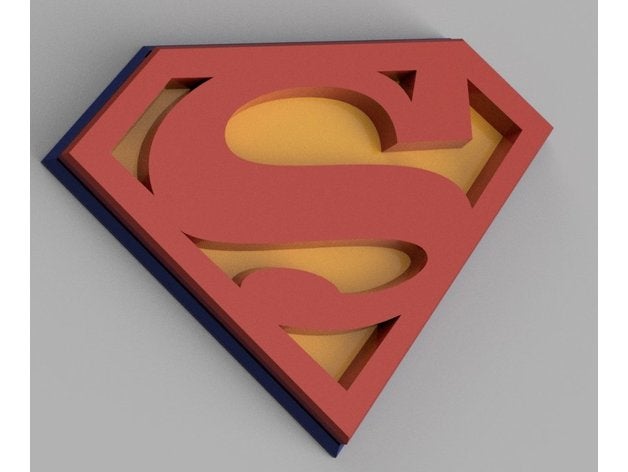 clásico superhombre logo 3D print model - Mito3D