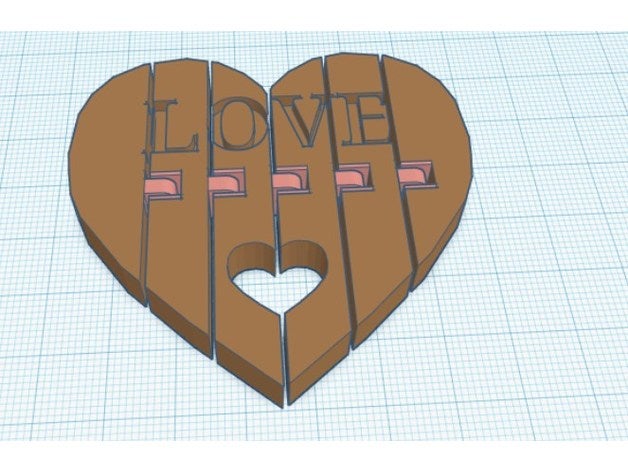 artikuliert Herz Einsatz Liebe Schnitt 3D print model - Mito3D