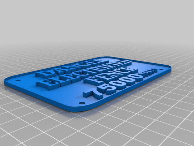fence warning 3D print model - Mito3D