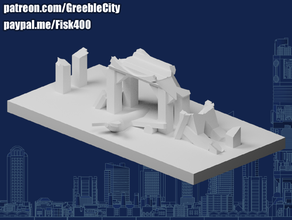 greeblecity ruínas arruinado ponte 3d print model - Mito3D