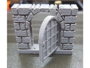 door 2x2 cut-stone arched narrow openforge 3d print model - Mito3D
