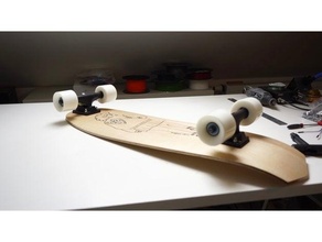 cruzador Longboard arte faça epóxi resina estilo vida longboard pressione patim skate folheado madeira marcenaria 3d print model - Mito3D
