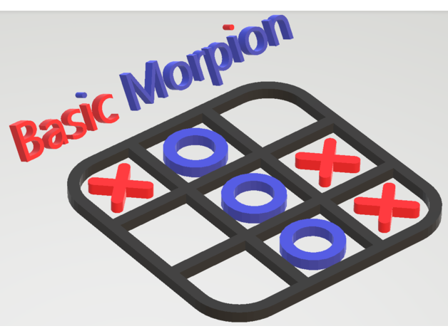 basic morpion tic tac toe game jeu jeux plateau societe x-o 3D print model - Mito3D