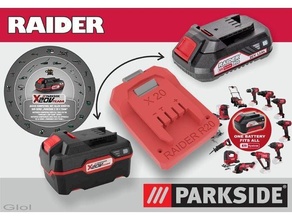 parkside x20 raider r20 battery cordless drill 3d print model - Mito3D