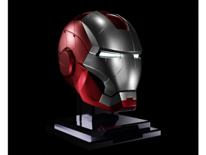 hierro hombre mk5 casco marca 5 plata rojo 3d print model - Mito3D