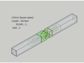 10mm Meydan boru bükme bağlantı 3d print model - Mito3D