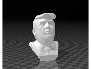 us presidente Donald j triunfo 3d impresora barra oblicua Arte busto gratis juegos prusa i3 escultura stl blanco 3d print model - Mito3D