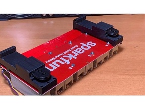 sparkfun quad relay din rail mount 4 channel board solid 3d print model - Mito3D
