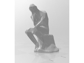 pensador lowpoly reparado auguste Rodin 3d print model - Mito3D