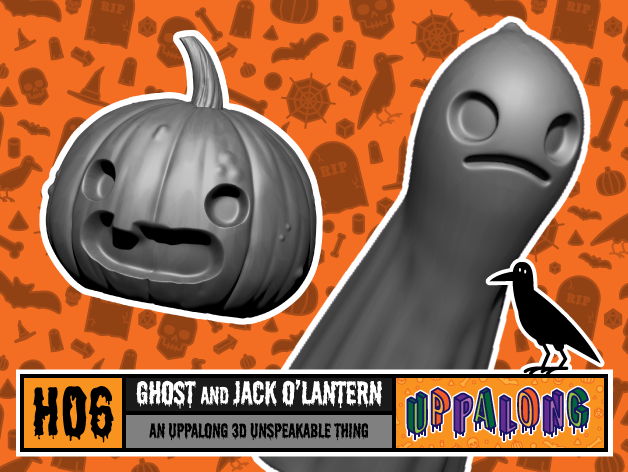 ghost jack o'lantern halloween decoration pumpkin holiday jack-o-lantern jackolantern lantern monster monsters spectre spirit statue 3D print model - Mito3D