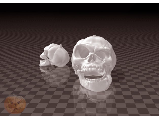 halloween pumpkin skull 3d printer slash art costplay costume free freecad game haloween bunting happy miniature openscad sculpture toy 3D print model - Mito3D