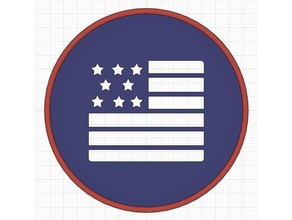 Etats Unis drapeau Coaster verre uni 3d print model - Mito3D