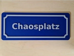 Chaosplatz schild Zeichen 3d print model - Mito3D