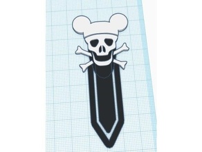 pirate skull mickey bookmark 3d print model - Mito3D
