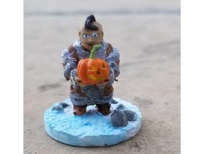 ice age pumpkin kid 28mm 28mmscale miniature barbarian halloween iceage paleolithic tribal 3d print model - Mito3D