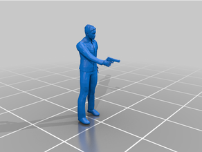 pistoleiro gangster ladrão 3d print model - Mito3D