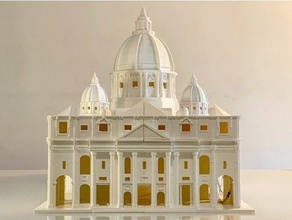 san pietro basilica architecture chiesa church papa pope vaticano 3d print model - Mito3D